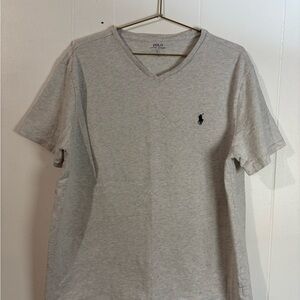 Polo by Ralph Lauren Light Gray V-Neck Tee with Navy Pony